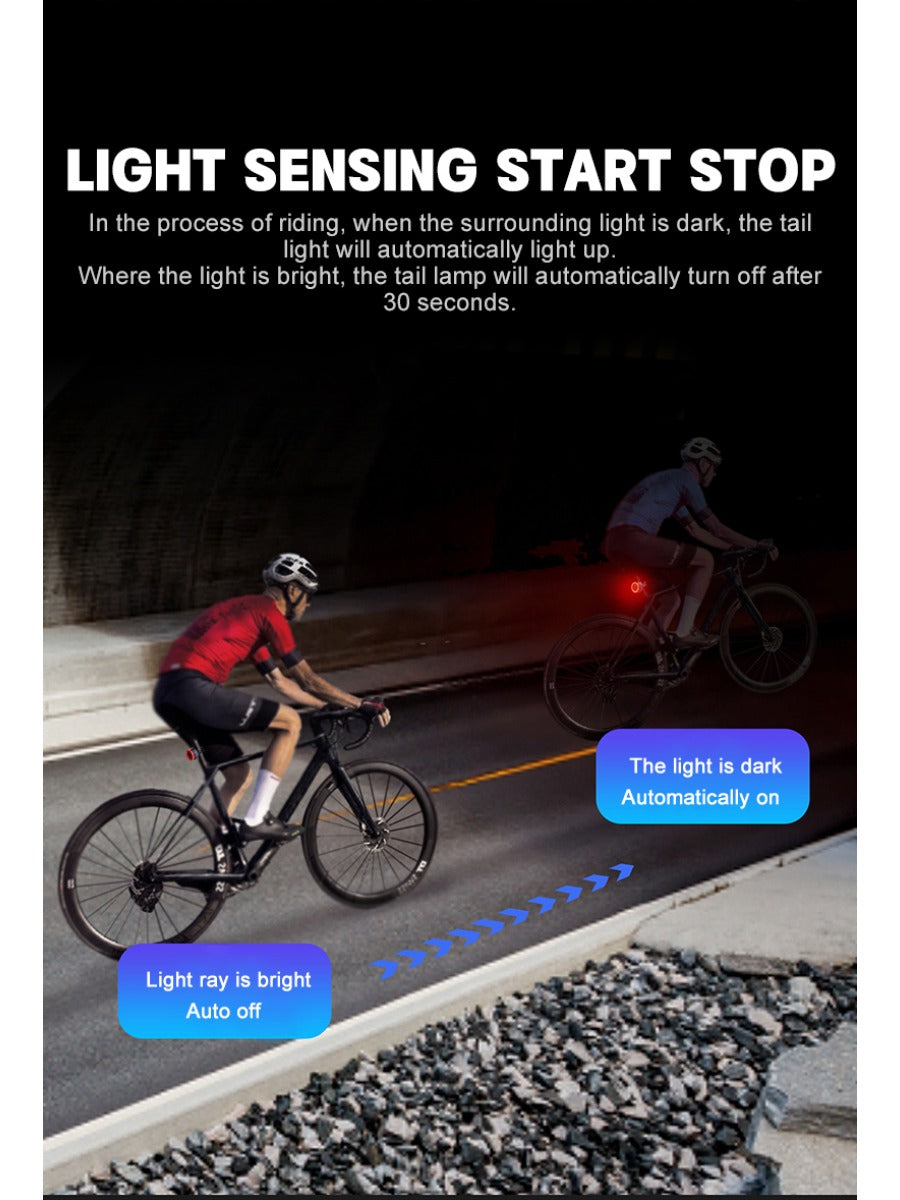 X-TIGER Bike Rear Light Smart Brake Sensing Light Bicycle Tail Light IPX6 Waterproof LED Charging Taillight