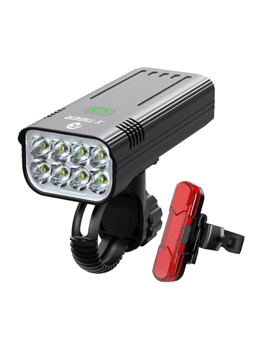 X-TIGER Bike Light Set Powerful USB Rechargeable Bright 10000mAh Bicycle Front Lights IPX5 Waterproof Front Lamp