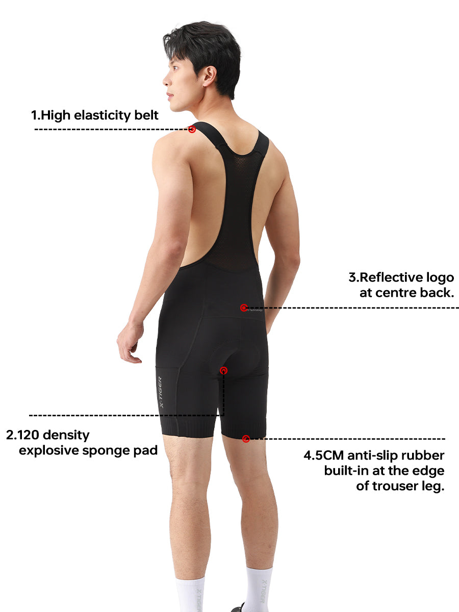 X-TIGER Men’s FIT Pocket Cycling Bib Shorts