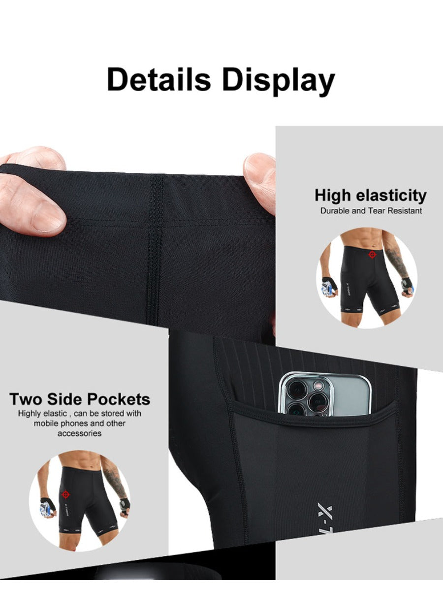 X-TIGER Men’s 3-Pocket Cycling Shorts