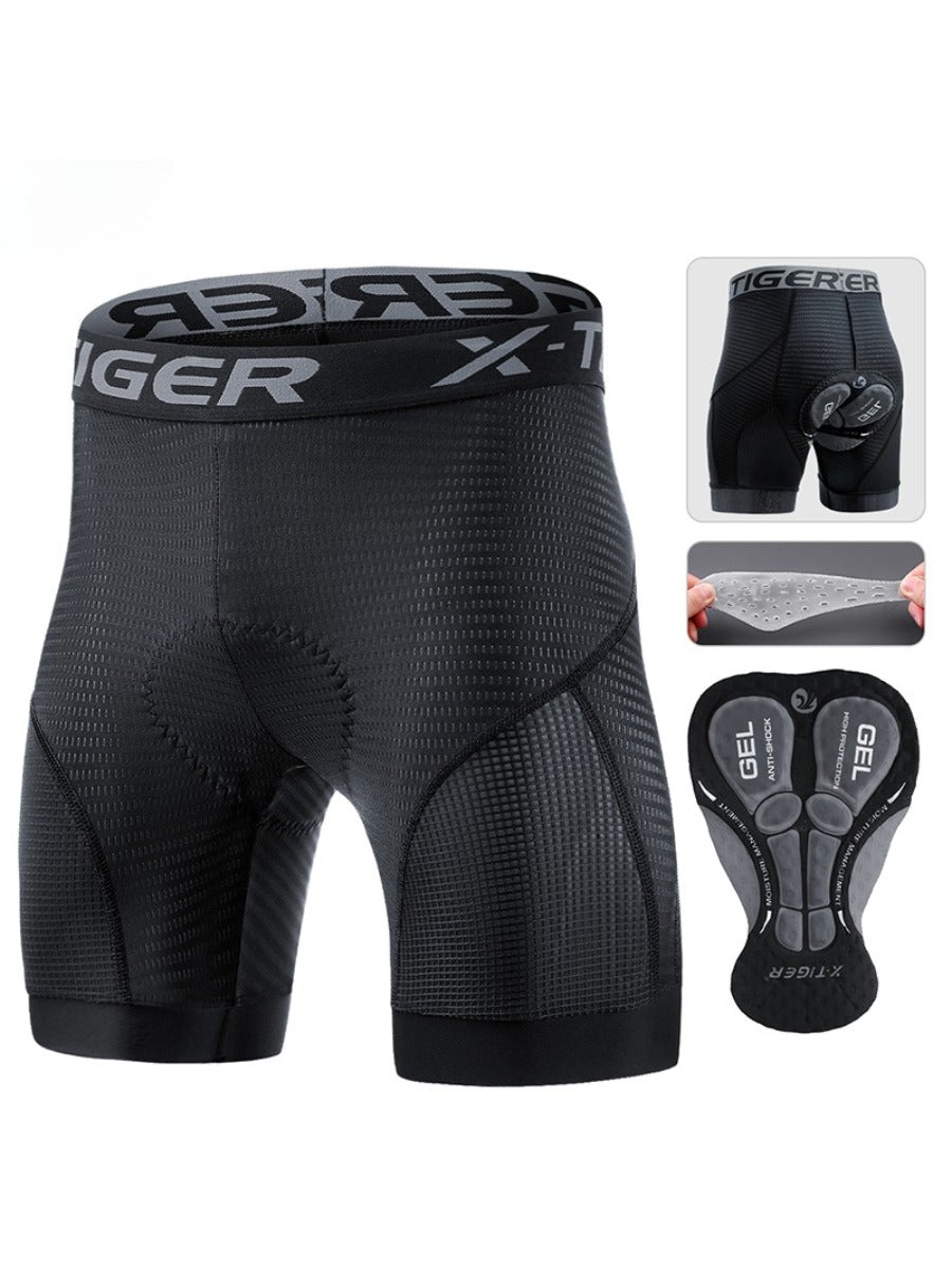 X-TIGER Men’s High-Waist Cycling Underwear with Anti-Slip Leg Grips