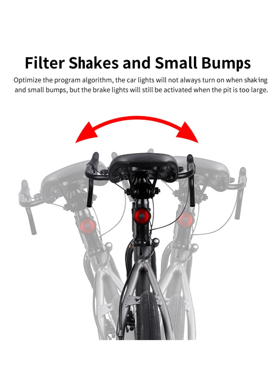 X-TIGER Road Bike Rear Light Smart Brake Sensor Light Bike Tail Light IPX6 Waterproof Rechargeable Tail Light
