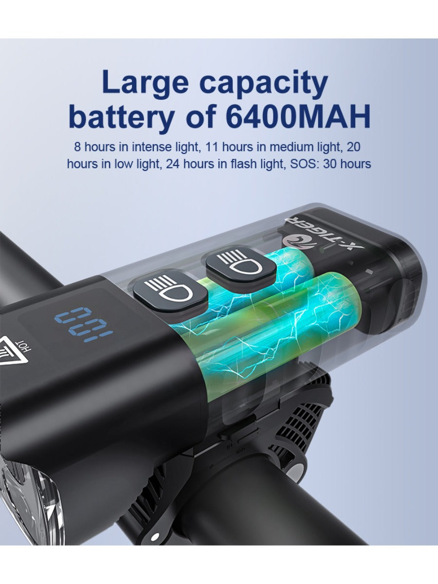X-TIGER Waterproof MTB Bike Light Aluminum Alloy Road Cycling USB Rechargeable Headlight 2400 Lumens Bicycle Light
