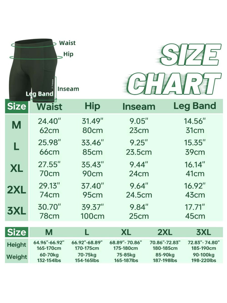 X-TIGER Men’s 3-Pocket Cycling Shorts