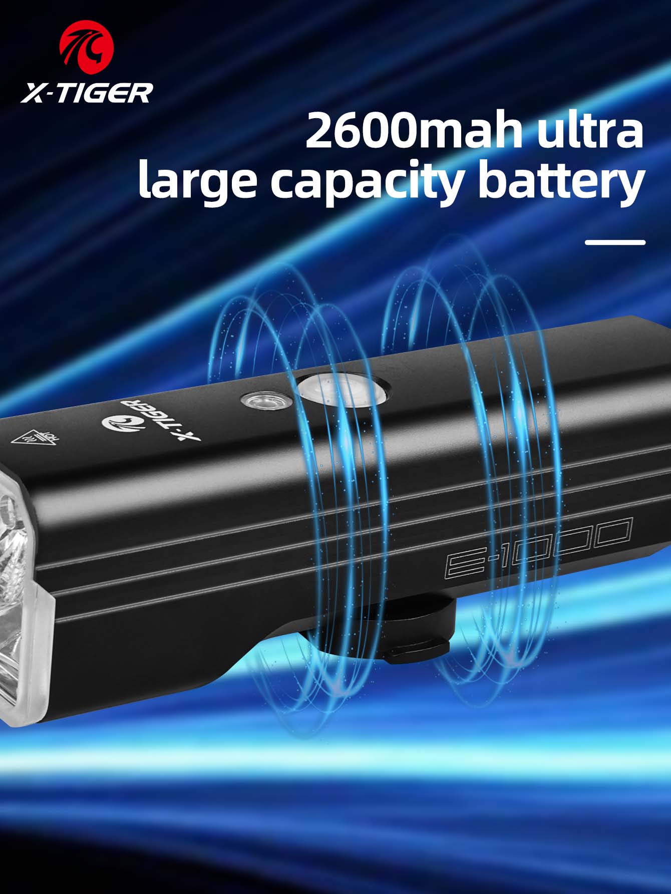 X-TIGER Bicycle Lights IPX5 Waterproof Aluminum Alloy 1000LM Bicycle Front Light Compact Portable Flashlight