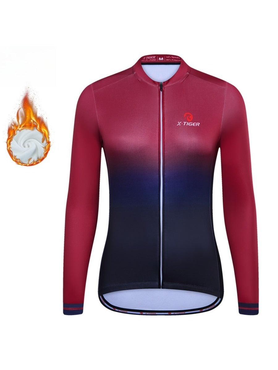 X-TIGER Men’s Pro classic Fleece Lycra Long Sleeve Cycling Jersey