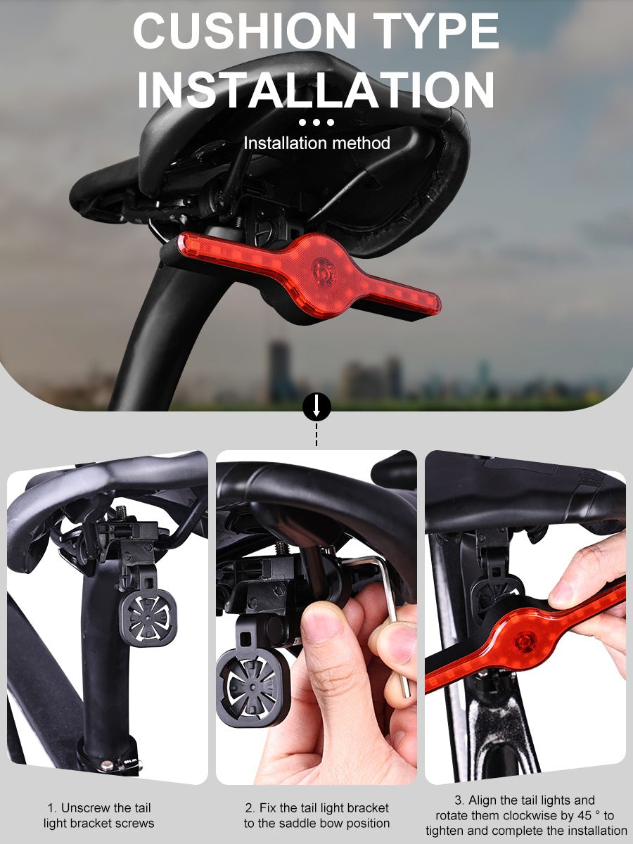 Bicycle Tail Light Multi-mode Alarm Intelligent Tail Light Rechargeable Remote Tail Light Cycling Warning Lights Night Lights
