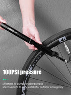 X-TIGER Multi-Functional Bike Inflator 120PSI Hand Pump with Gauge for AV/FV Valve & Sports Balls