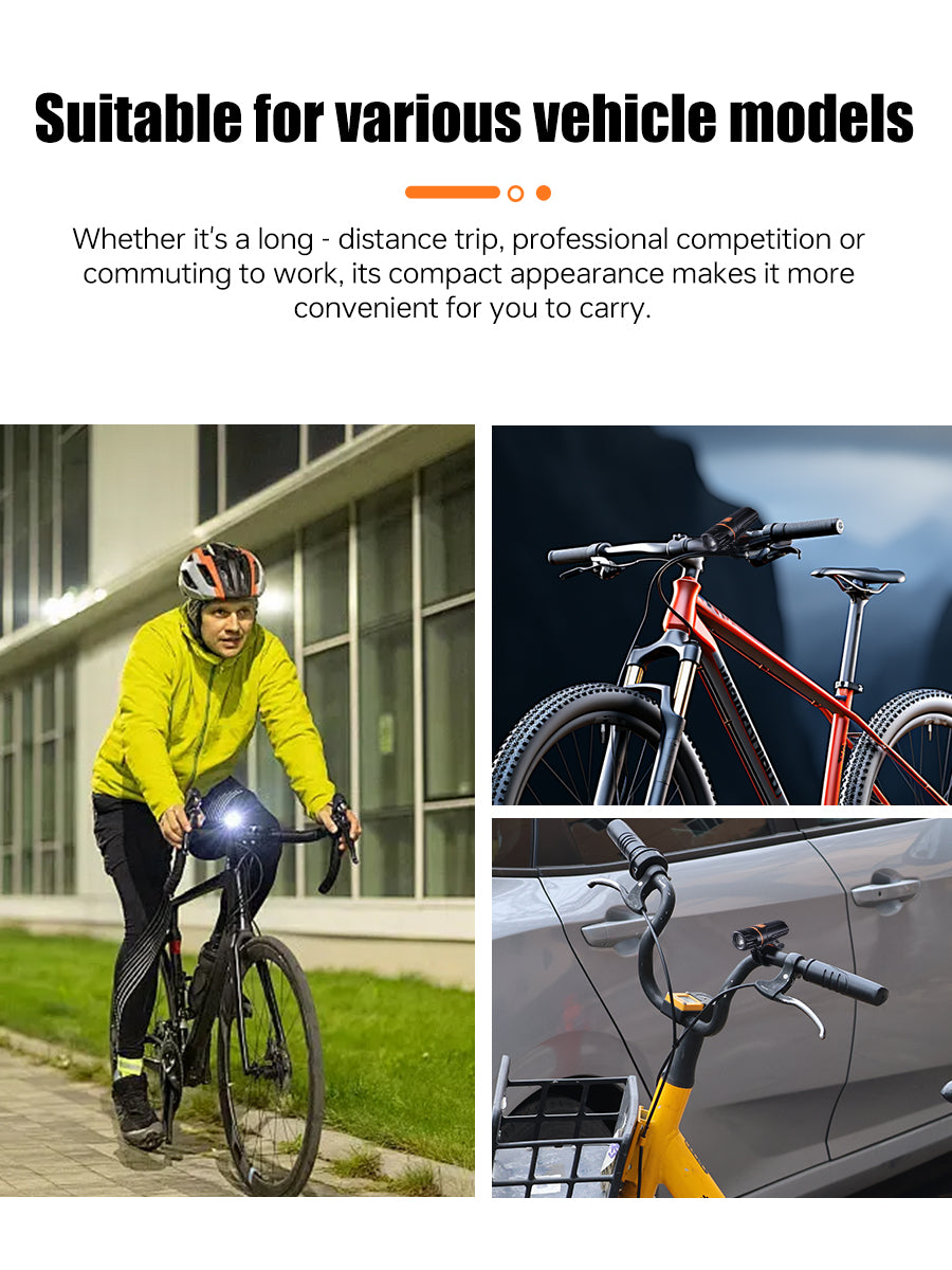 X-TIGER Bicycle front lamp High Brightness Lightweight Bike Light Type-C Rechargeable 6 Modes Night Cycling Front Flashlig