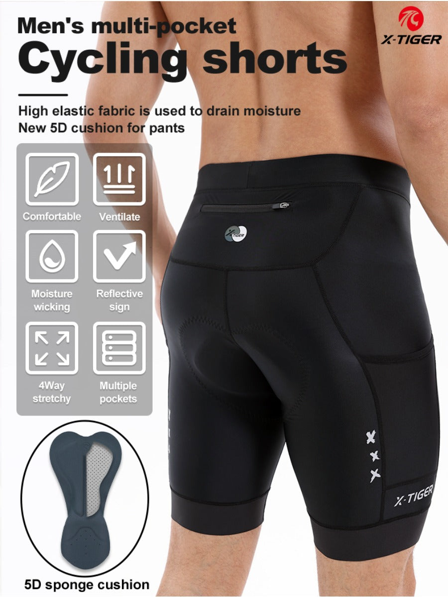 X-TIGER Men’s Racing Multi Pockets Cycling Shorts