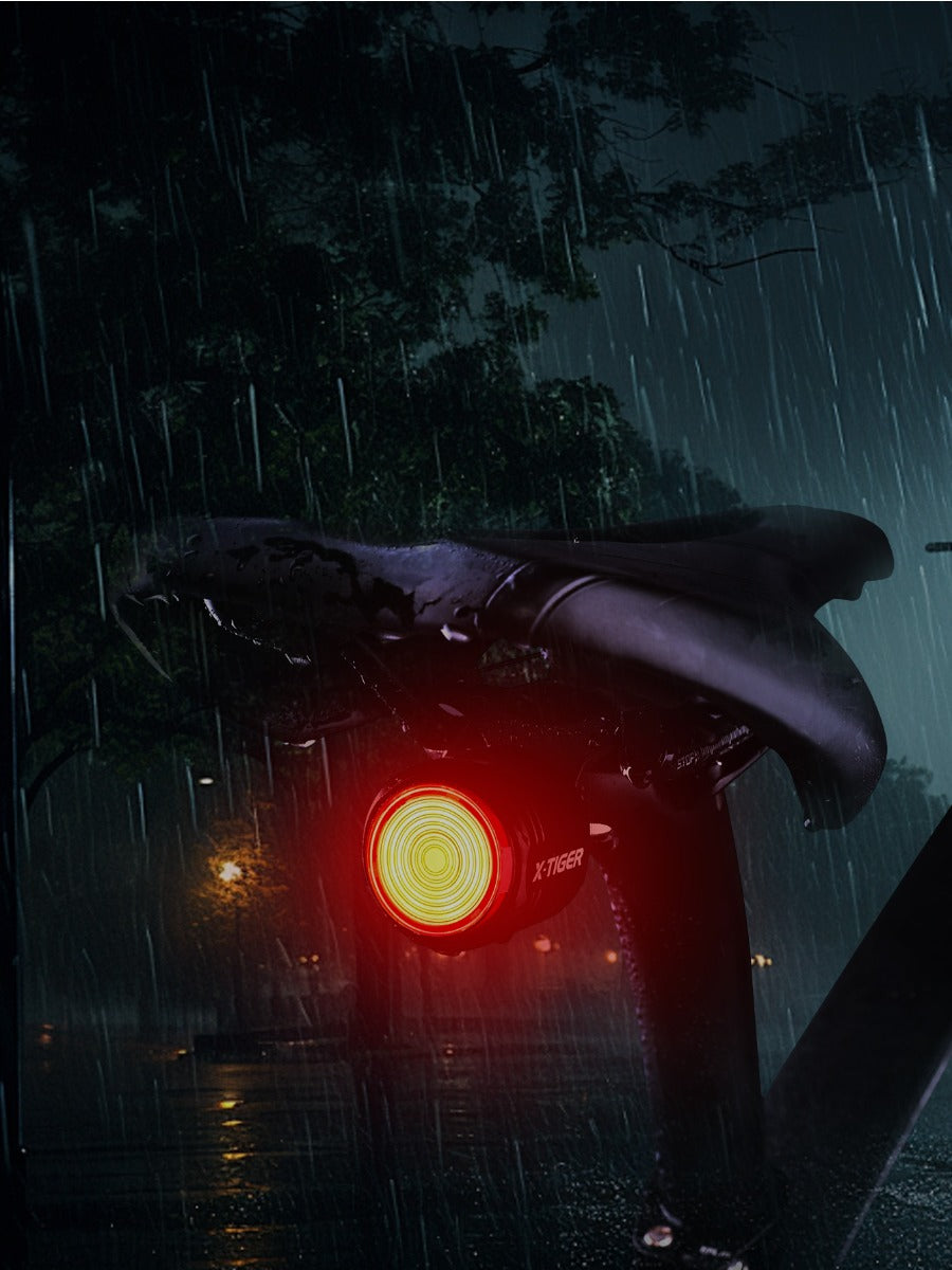 X-TIGER Bike Rear Light High Brightness Smart Brake Sensing Light IPX6 Waterproof LED Charging Taillight