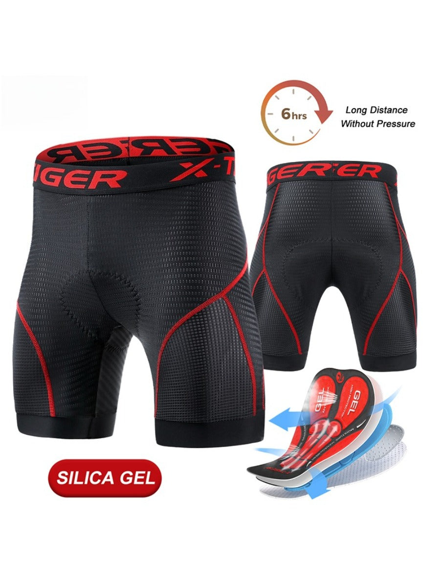 X-TIGER Men’s High-Waist Cycling Underwear with Anti-Slip Leg Grips
