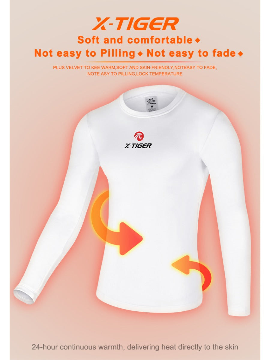 X-TIGER Long Sleeve Fleece Bike Underwear Winter Cycling Base Layer