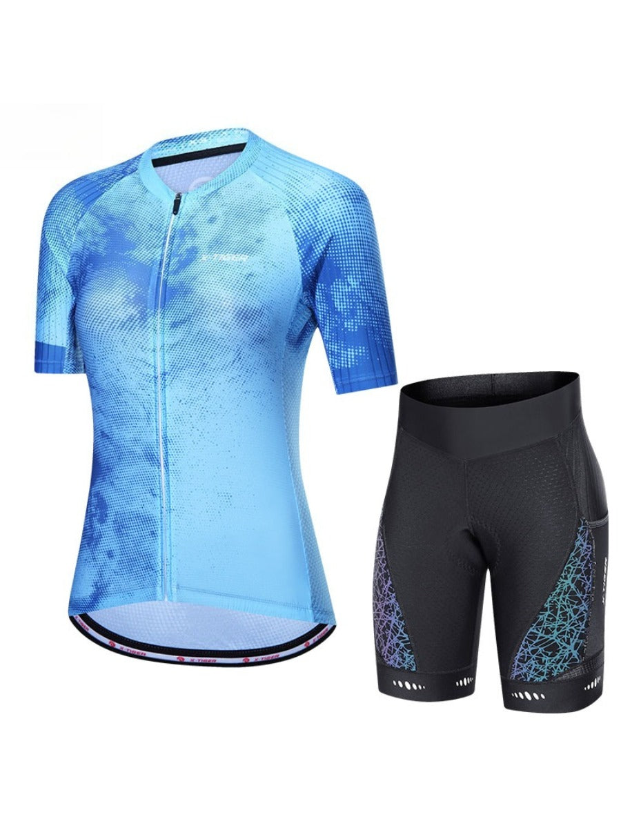 X-TIGER Women’s Short Sleeve Lycra Cycling Jersey Set