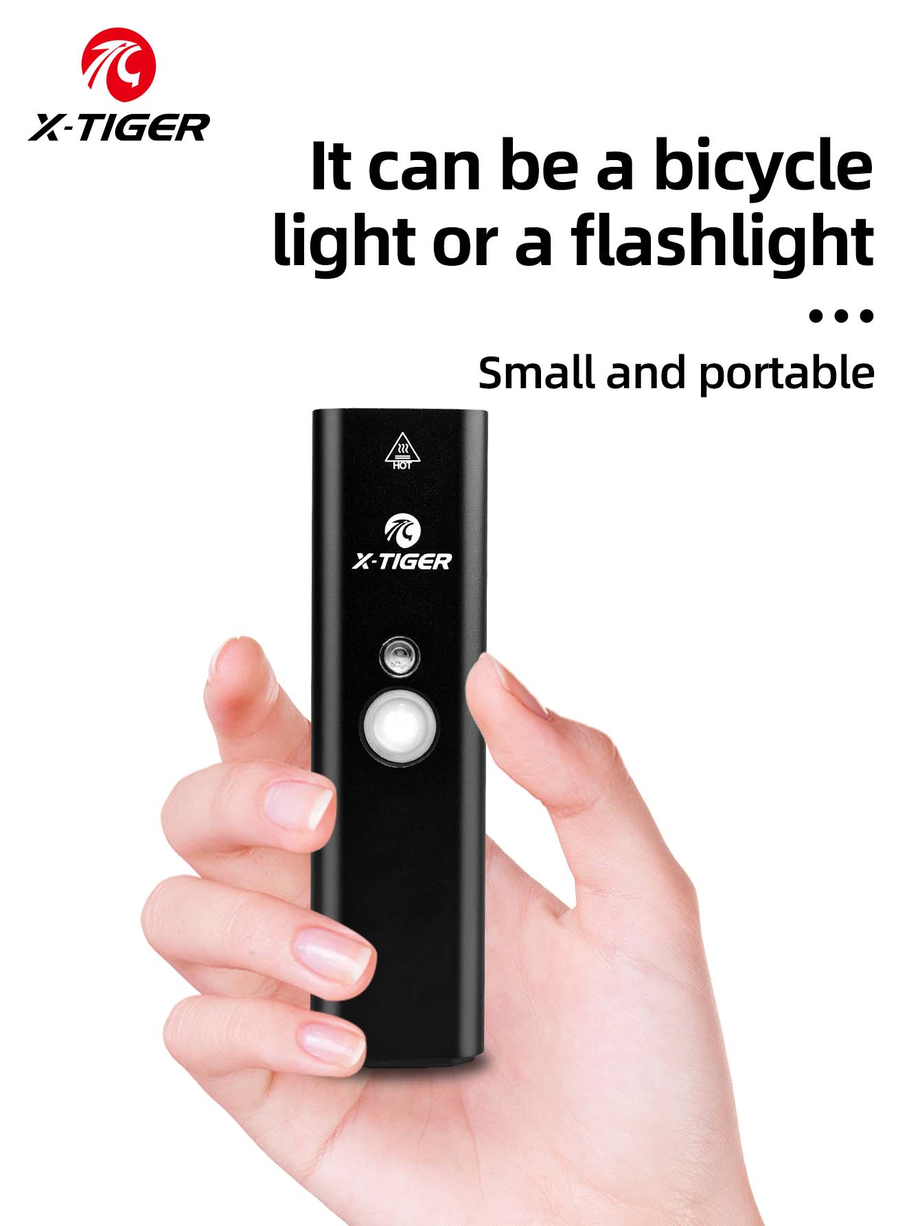 X-TIGER Bicycle Lights IPX5 Waterproof Aluminum Alloy 1000LM Bicycle Front Light Compact Portable Flashlight