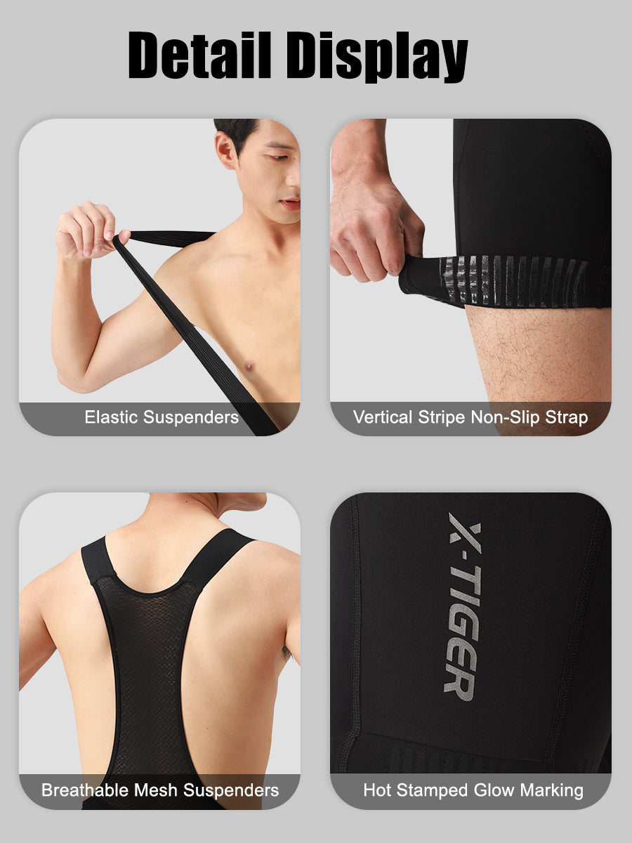 X-TIGER Men’s FIT Pocket Cycling Bib Shorts