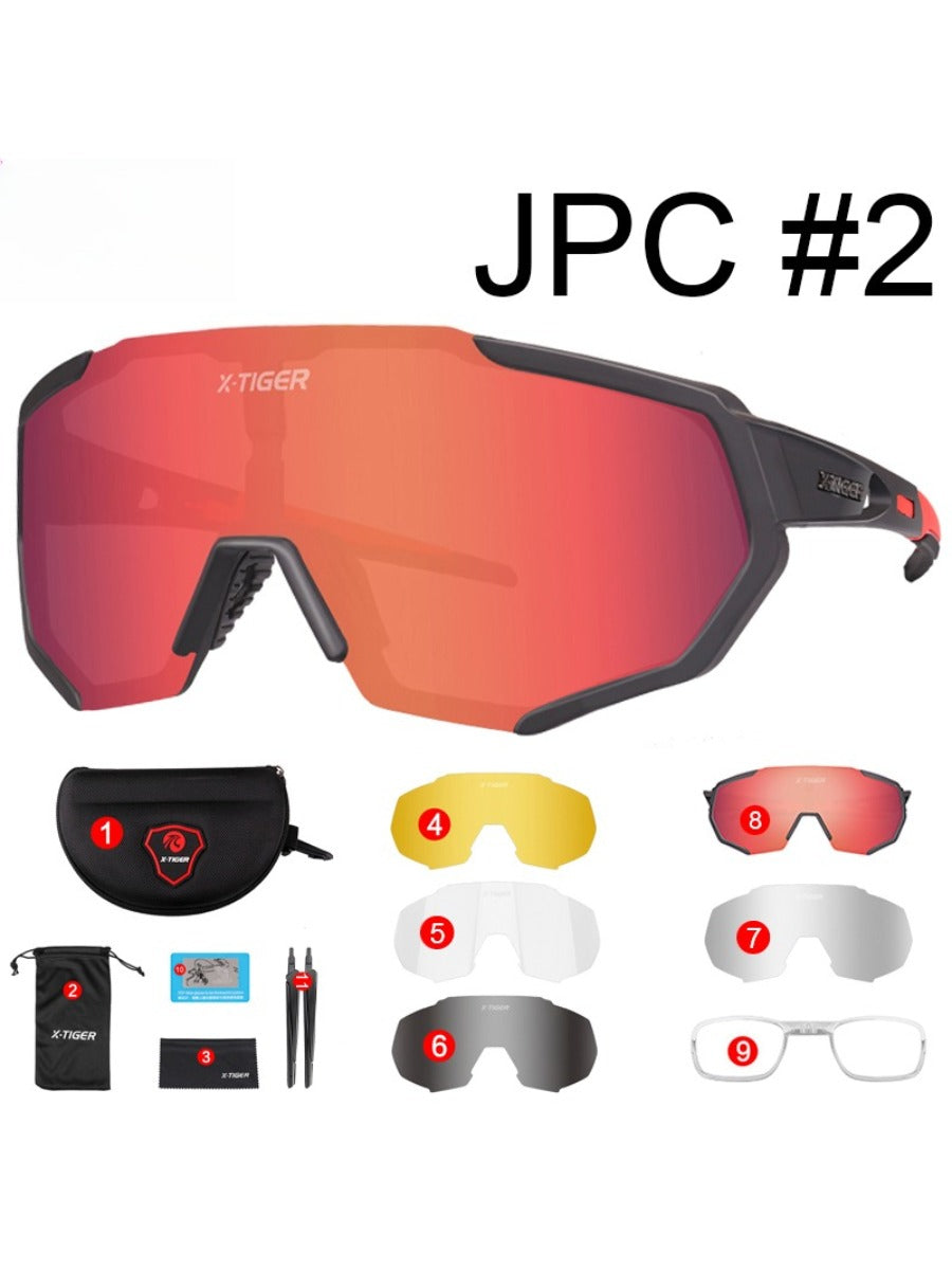 X-TIGER Polarised Eyewear Sport Photochromic Sunglasses Cycling Eyewear Mountain Bike Road Cycling Goggles 3/5 Lens