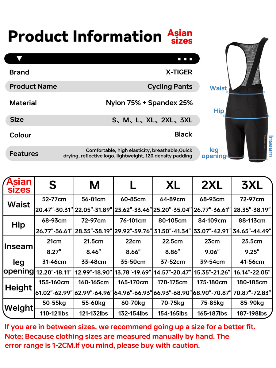 X-TIGER Men’s FIT Pocket Cycling Bib Shorts