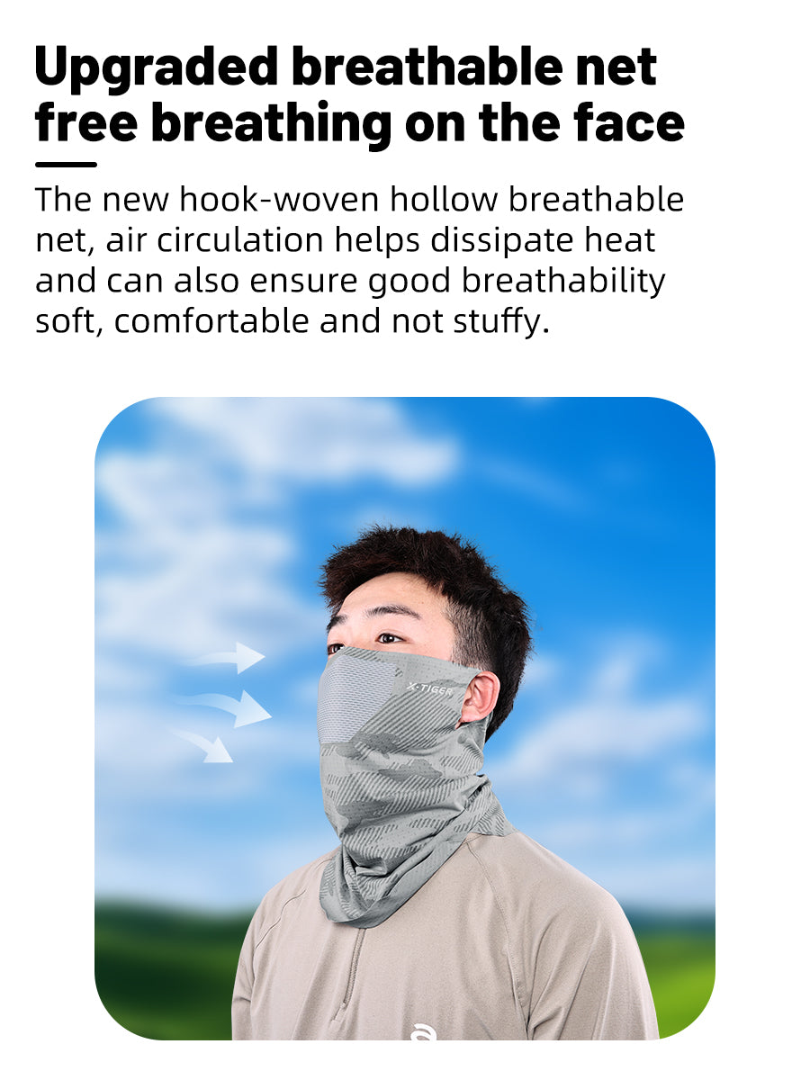 X-TIGER Sports lce Silk Mask Outdoor Cycling Bandana Summer Breathable Quick Dry UV Protective Headgear Running Scarf Men Women