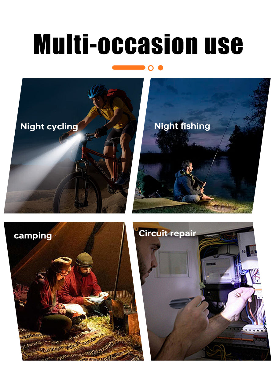 X-TIGER Bicycle front lamp High Brightness Lightweight Bike Light Type-C Rechargeable 6 Modes Night Cycling Front Flashlig