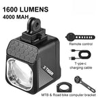 X-TIGER 1600 LM Bicycle Light High Low Beam Night Riding Headlight GoPro Hanging Wireless Remote Control MTB Road Bicycle Lights