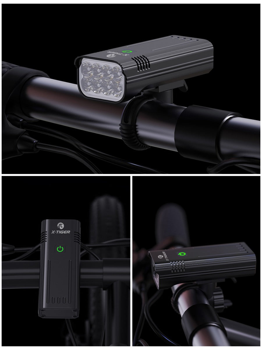 X-TIGER Bike Light Set Powerful USB Rechargeable Bright 10000mAh Bicycle Front Lights IPX5 Waterproof Front Lamp