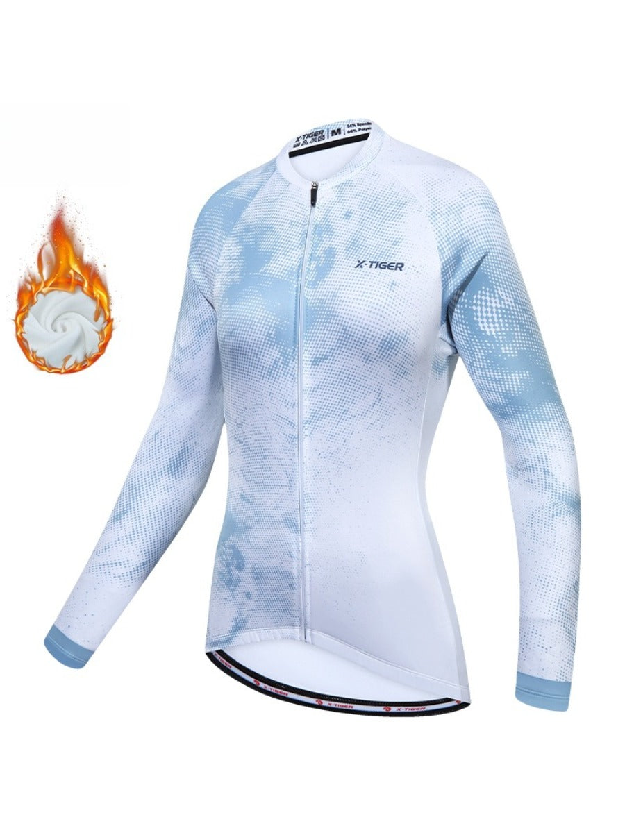 X-TIGER Men’s Pro classic Fleece Lycra Long Sleeve Cycling Jersey