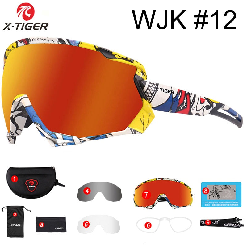 WJK Polarized Cycling Glasses 3 Lens - X-Tiger