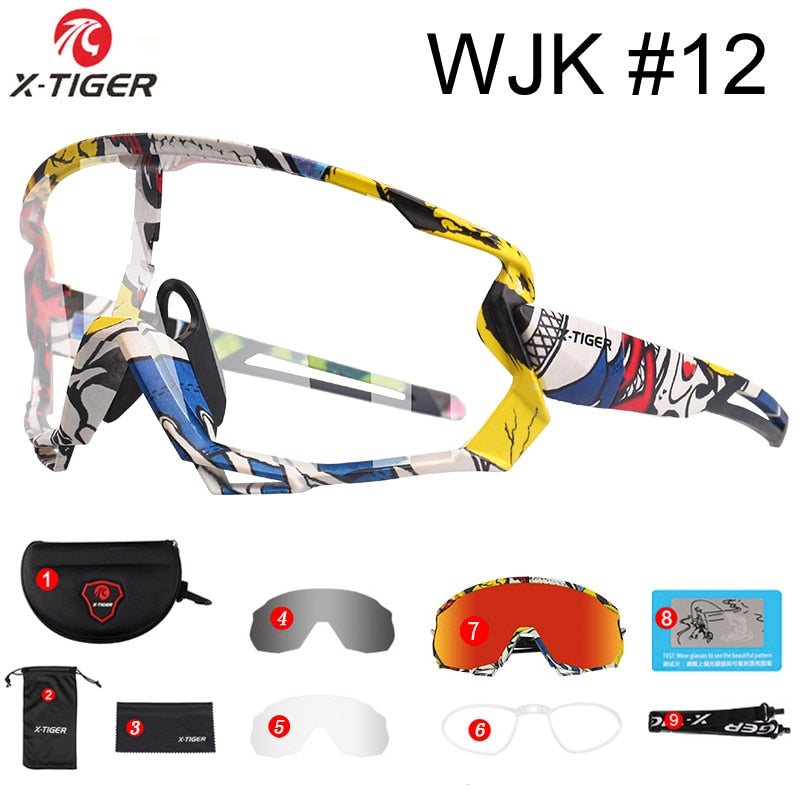 WJK Photochromic Cycling Goggles - X-Tiger