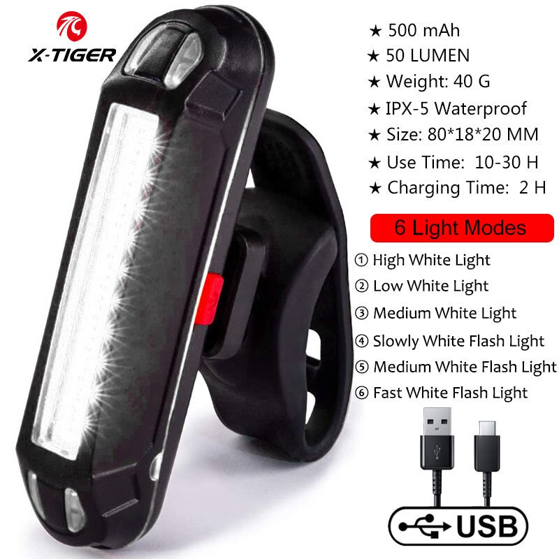 Bicycle Rear Light IPX-5 Waterproof - X-Tiger