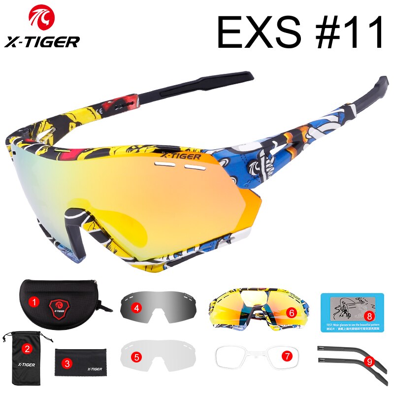 EXS 3 Lens Polarized Cycling Glasses - X-Tiger