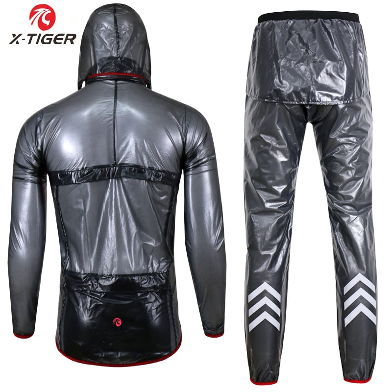 Cycling Raincoat Pants Suit Waterproof Reflective - X-Tiger