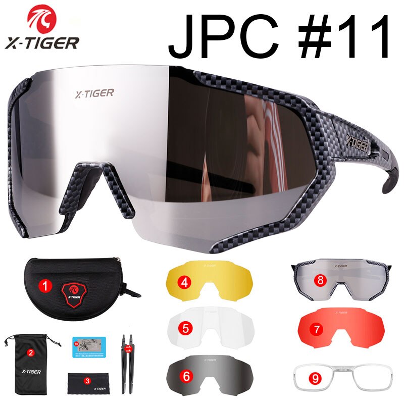 JPC Polarized Cycling Glasses 5 Lens - X-Tiger