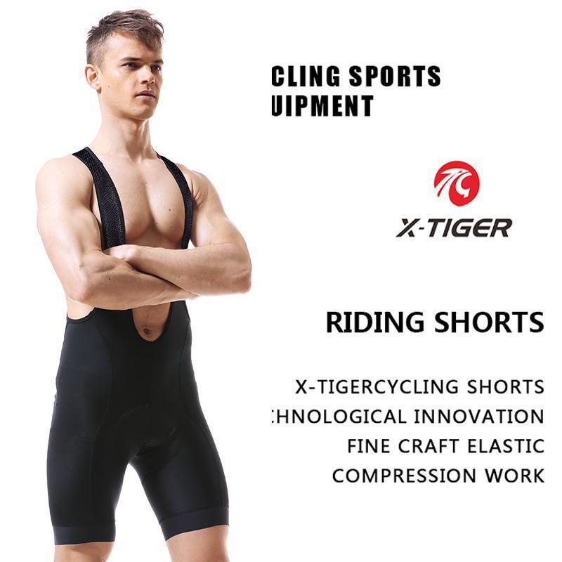 Cycling Bib Shorts With Gel Cushion - X-Tiger
