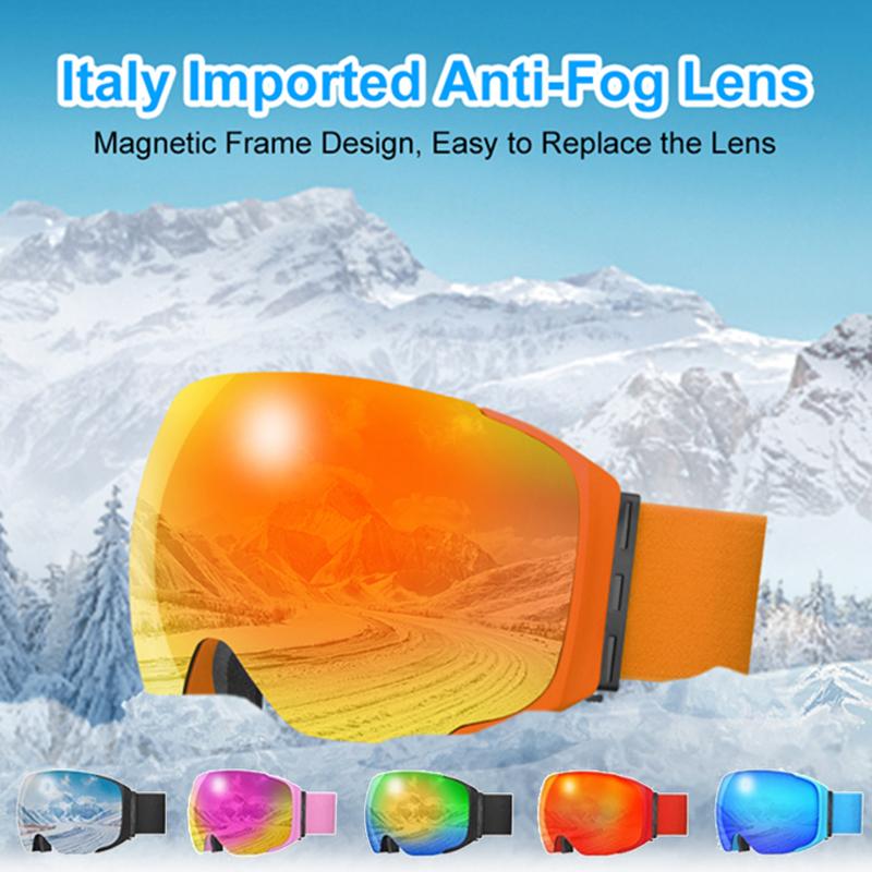 Magnetic double Layers Anti-Fog Snow Goggles - X-Tiger