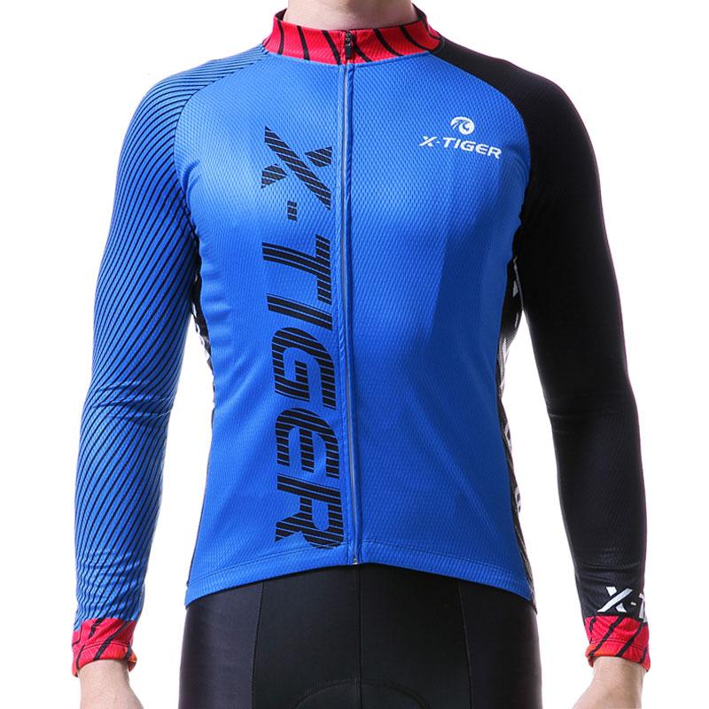 Men Long Sleeve Cycling Jerseys - X-Tiger