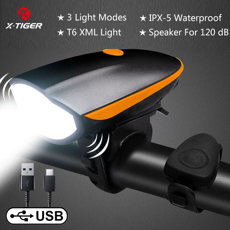 Multifunction With Electric 130dB Horn Bicycle Bell Bike Light - X-Tiger