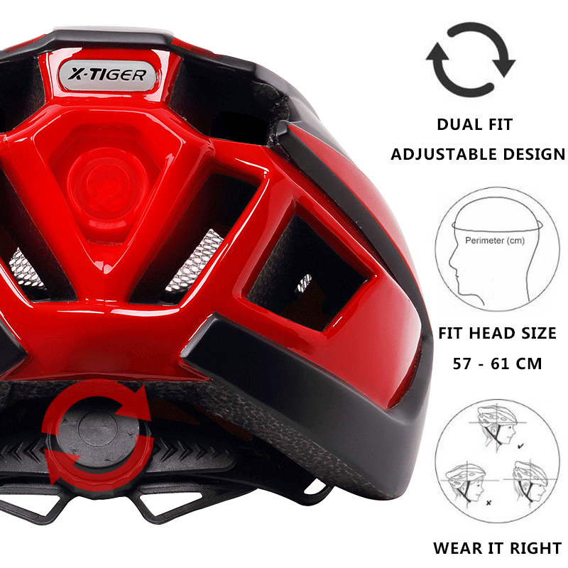 Intergrally-molded MTB Helmet With light - X-Tiger